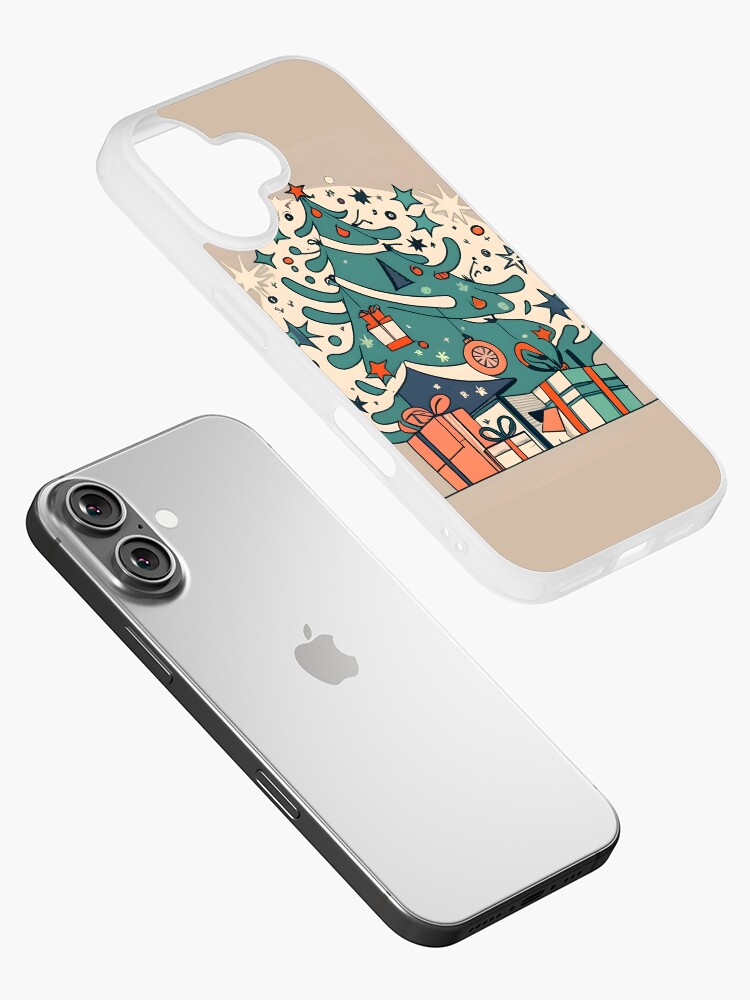 Thumbnail 2 of 5, iPhone Case, Modern Christmas Tree Minimalistic Drawing designed and sold by Patricks-Art.