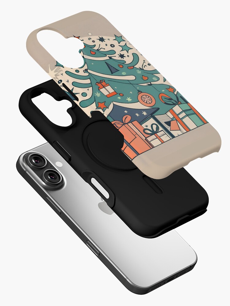 Thumbnail 2 of 4, iPhone Case, Modern Christmas Tree Minimalistic Drawing designed and sold by Patricks-Art.