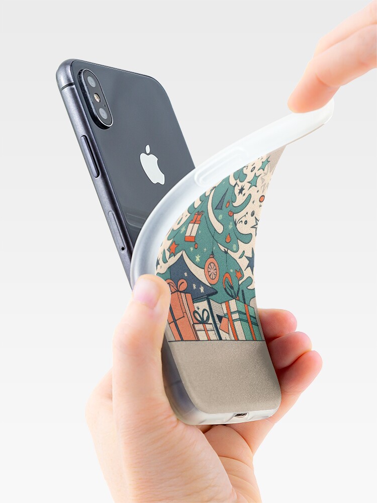 Thumbnail 4 of 5, iPhone Case, Modern Christmas Tree Minimalistic Drawing designed and sold by Patricks-Art.