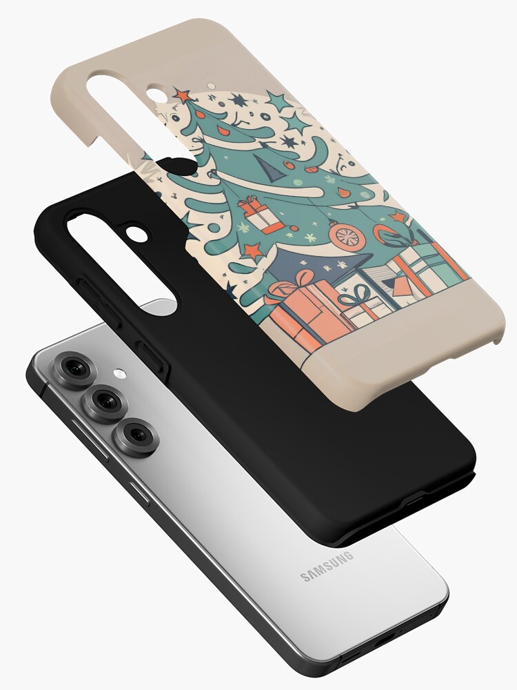 Thumbnail 2 of 4, Samsung Galaxy Phone Case, Modern Christmas Tree Minimalistic Drawing designed and sold by Patricks-Art.