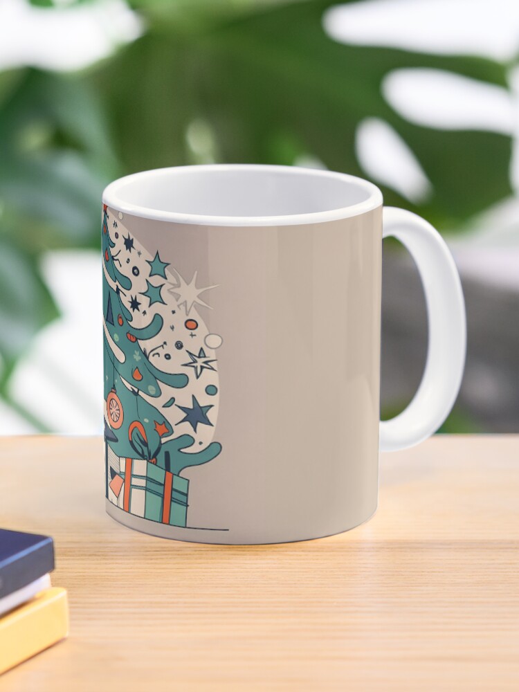 Thumbnail 1 of 6, Coffee Mug, Modern Christmas Tree Minimalistic Drawing designed and sold by Patricks-Art.