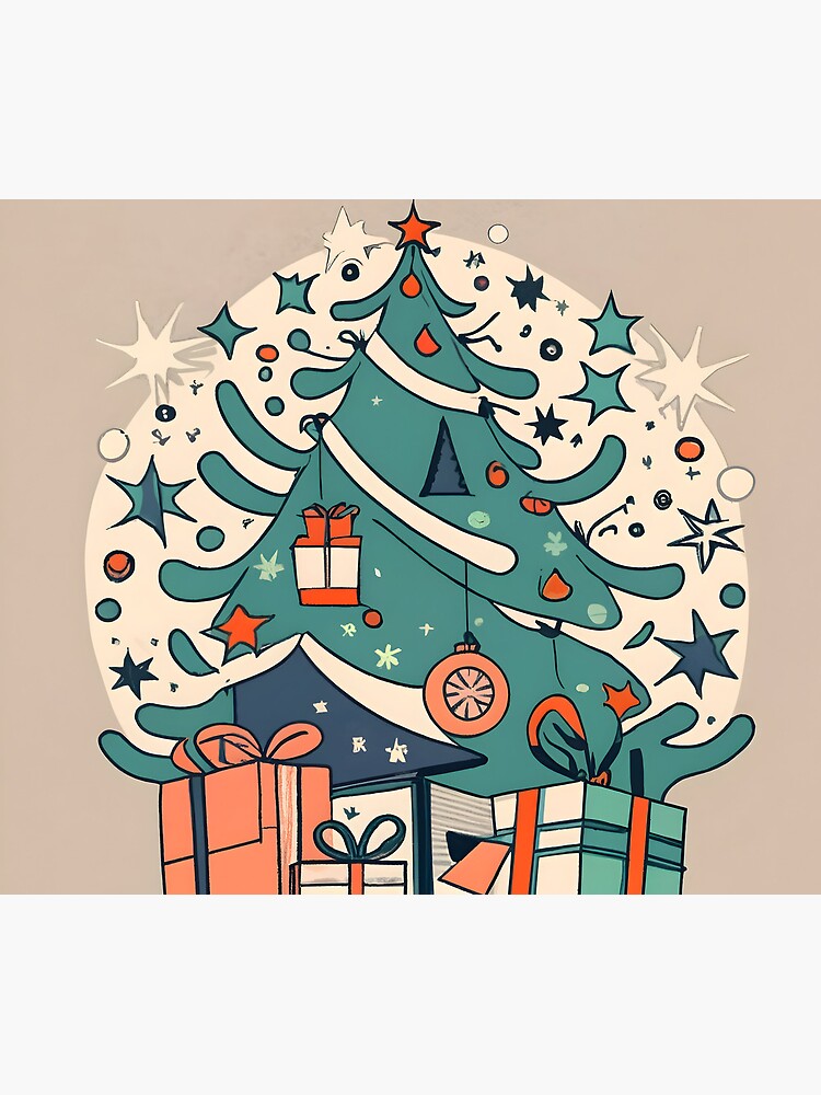 Thumbnail 5 of 5, Mouse Pad, Modern Christmas Tree Minimalistic Drawing designed and sold by Patricks-Art.