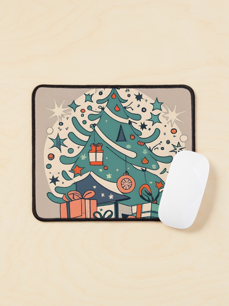 Thumbnail 1 of 5, Mouse Pad, Modern Christmas Tree Minimalistic Drawing designed and sold by Patricks-Art.