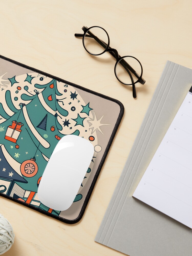 Thumbnail 3 of 5, Mouse Pad, Modern Christmas Tree Minimalistic Drawing designed and sold by Patricks-Art.