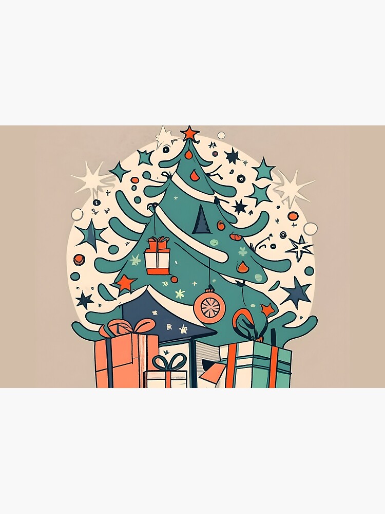 Thumbnail 3 of 3, Journal, Modern Christmas Tree Minimalistic Drawing designed and sold by Patricks-Art.