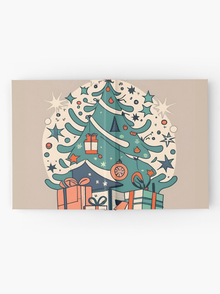 Thumbnail 2 of 3, Journal, Modern Christmas Tree Minimalistic Drawing designed and sold by Patricks-Art.