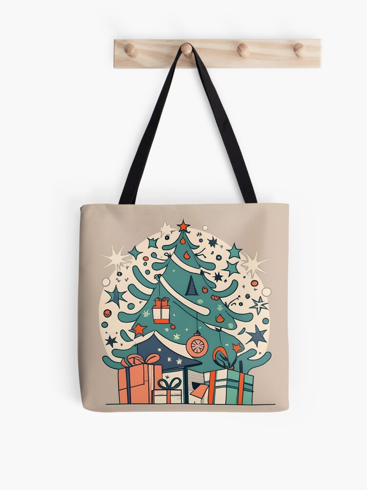 Thumbnail 1 of 2, Tote Bag, Modern Christmas Tree Minimalistic Drawing designed and sold by Patricks-Art.