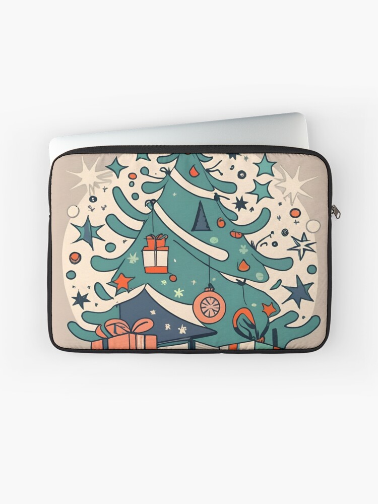 Thumbnail 1 of 2, Laptop Sleeve, Modern Christmas Tree Minimalistic Drawing designed and sold by Patricks-Art.