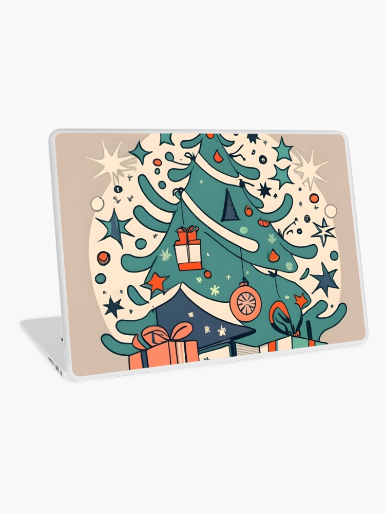 Thumbnail 1 of 2, Laptop Skin, Modern Christmas Tree Minimalistic Drawing designed and sold by Patricks-Art.
