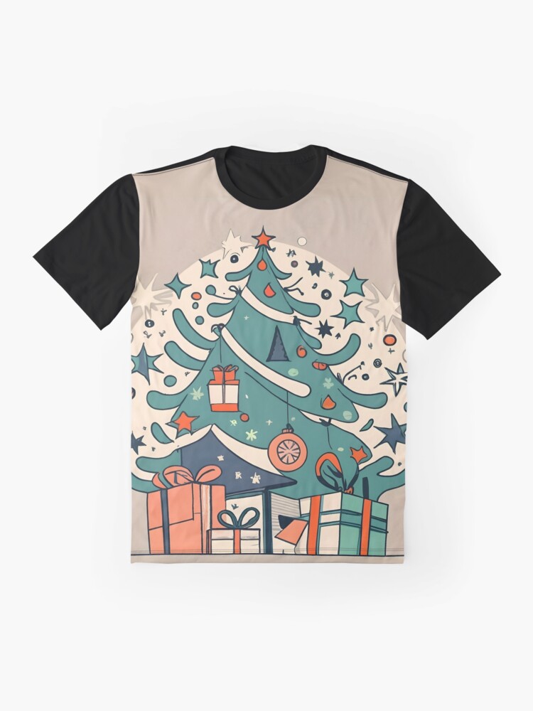 Thumbnail 4 of 5, Graphic T-Shirt, Modern Christmas Tree Minimalistic Drawing designed and sold by Patricks-Art.