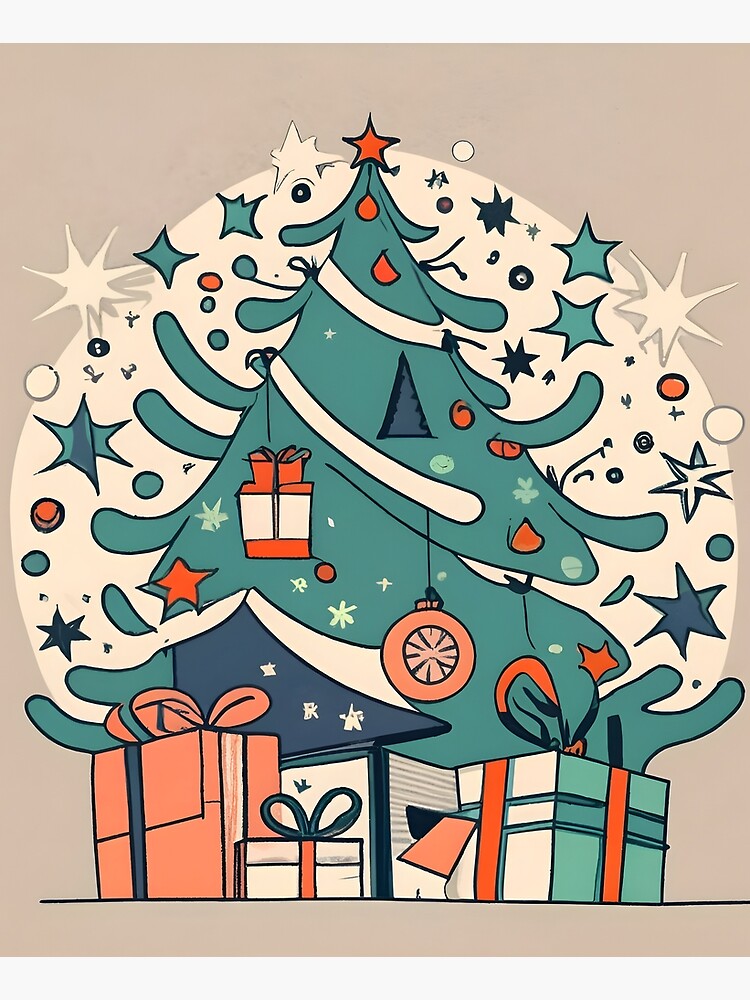 Thumbnail 6 of 6, Apron, Modern Christmas Tree Minimalistic Drawing designed and sold by Patricks-Art.