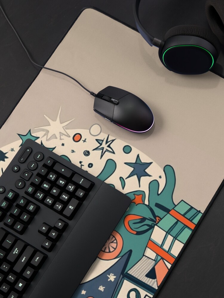 Thumbnail 4 of 5, Mouse Pad, Modern Christmas Tree Minimalistic Drawing designed and sold by Patricks-Art.