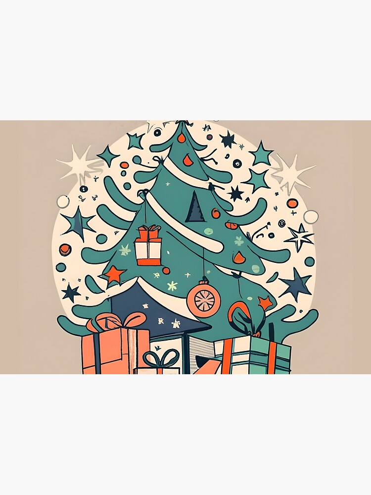 Thumbnail 2 of 2, Jigsaw Puzzle, Modern Christmas Tree Minimalistic Drawing designed and sold by Patricks-Art.