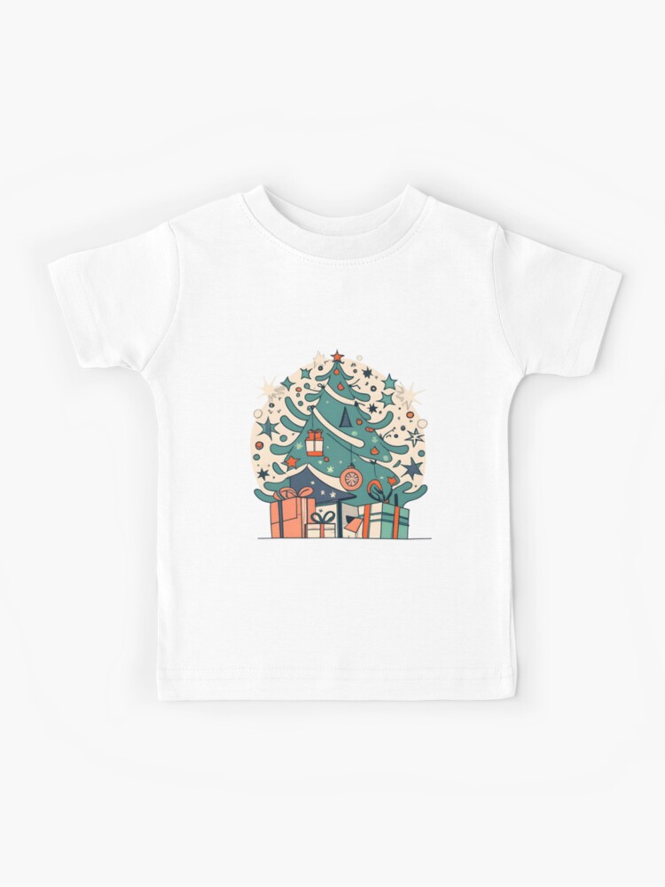 Thumbnail 1 of 2, Kids T-Shirt, Modern Christmas Tree Minimalistic Drawing designed and sold by Patricks-Art.