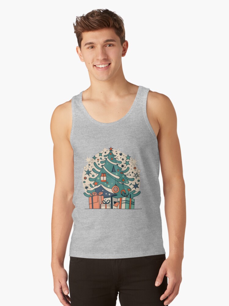 Thumbnail 1 of 3, Tank Top, Modern Christmas Tree Minimalistic Drawing designed and sold by Patricks-Art.
