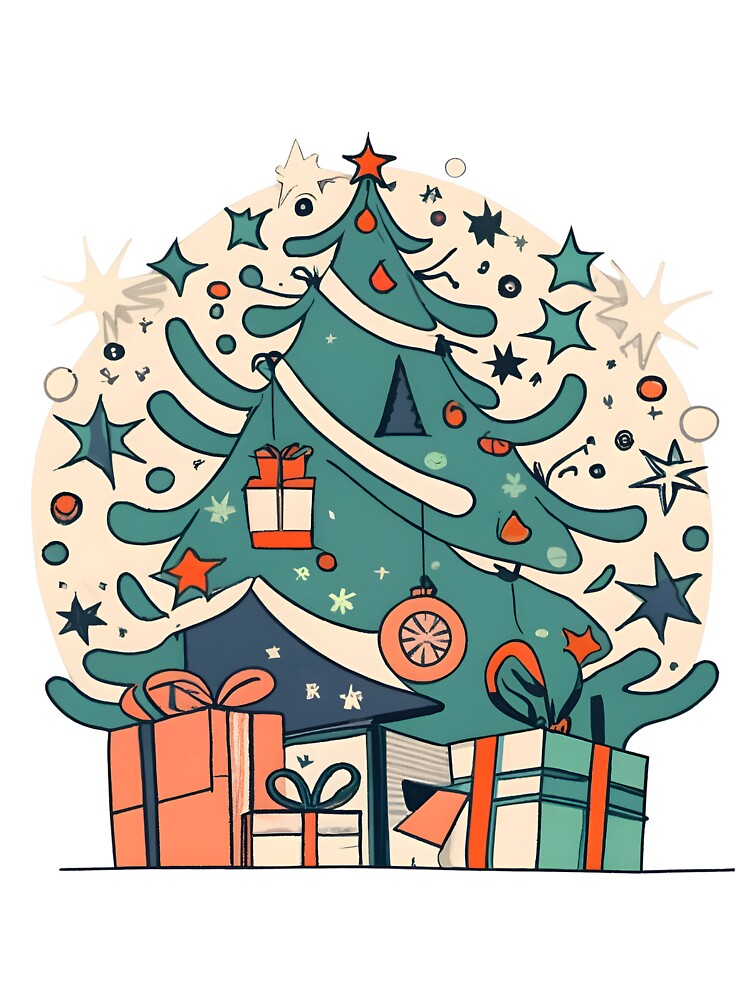 Thumbnail 2 of 2, Baby One-Piece, Modern Christmas Tree Minimalistic Drawing designed and sold by Patricks-Art.