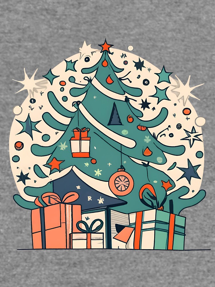 Thumbnail 5 of 5, Lightweight Sweatshirt, Modern Christmas Tree Minimalistic Drawing designed and sold by Patricks-Art.