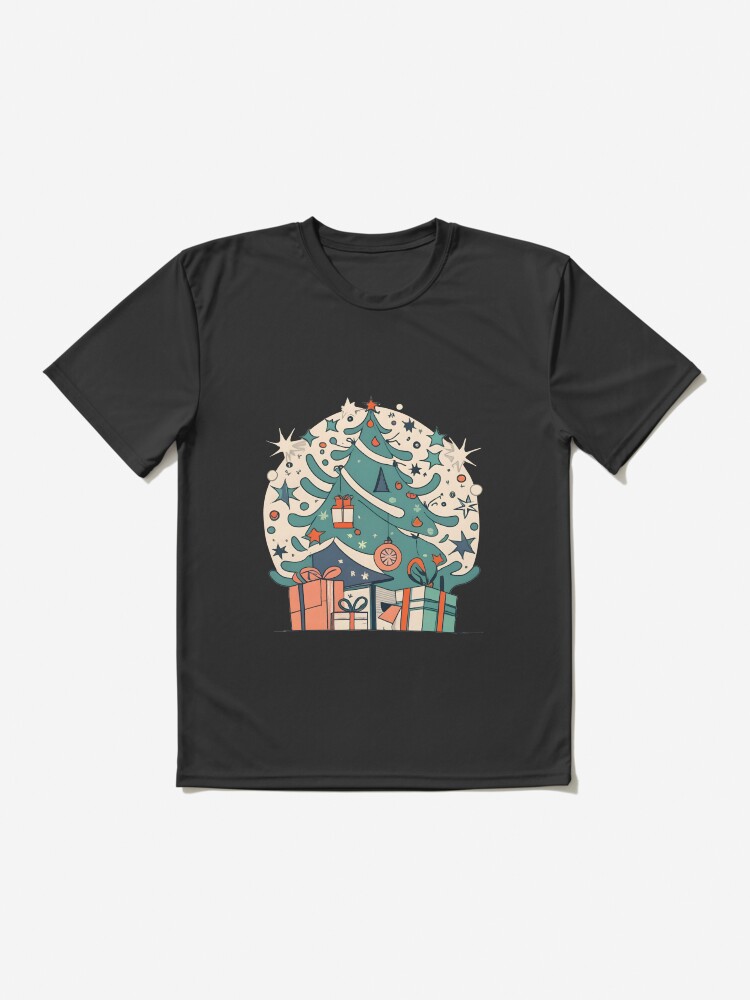 Thumbnail 2 of 7, Active T-Shirt, Modern Christmas Tree Minimalistic Drawing designed and sold by Patricks-Art.
