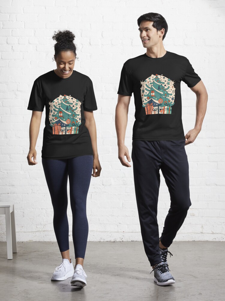 Thumbnail 1 of 7, Active T-Shirt, Modern Christmas Tree Minimalistic Drawing designed and sold by Patricks-Art.