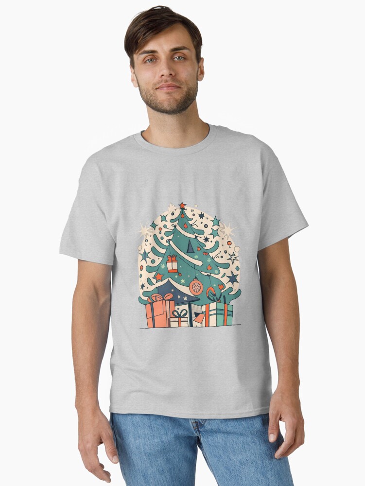 Thumbnail 1 of 7, Classic T-Shirt, Modern Christmas Tree Minimalistic Drawing designed and sold by Patricks-Art.