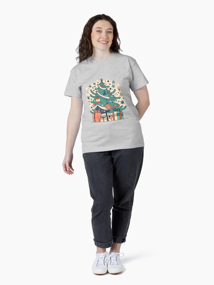 Thumbnail 4 of 7, Classic T-Shirt, Modern Christmas Tree Minimalistic Drawing designed and sold by Patricks-Art.