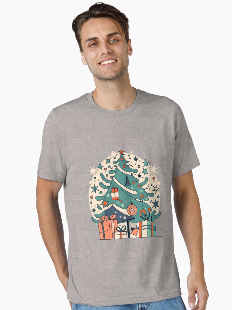 Thumbnail 1 of 7, Essential T-Shirt, Modern Christmas Tree Minimalistic Drawing designed and sold by Patricks-Art.