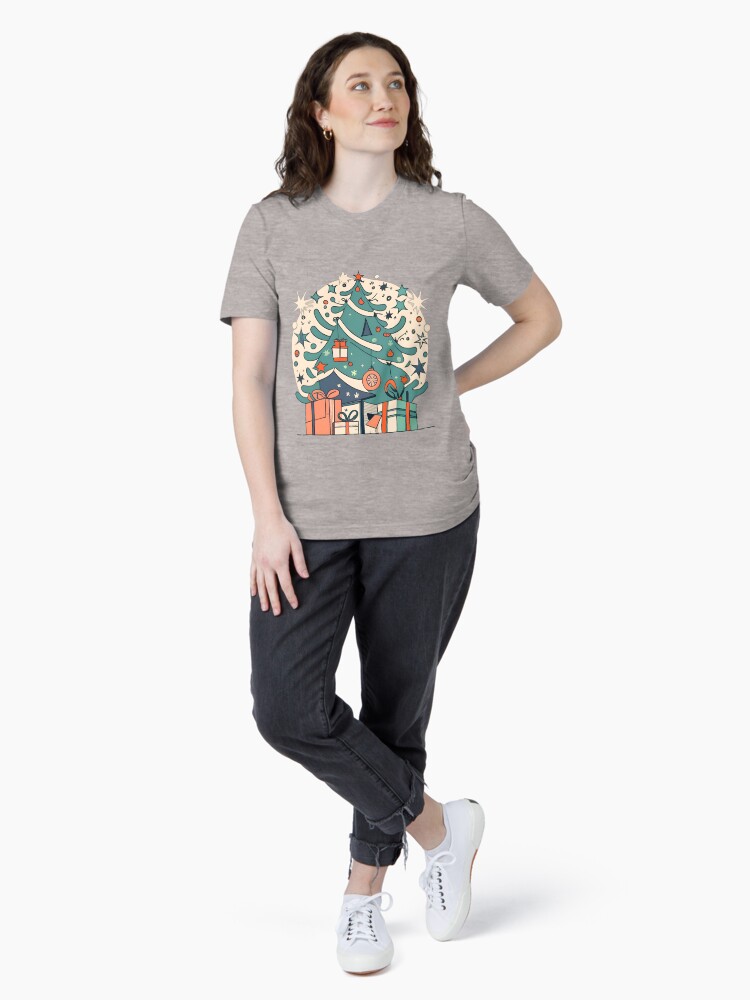 Thumbnail 4 of 7, Essential T-Shirt, Modern Christmas Tree Minimalistic Drawing designed and sold by Patricks-Art.
