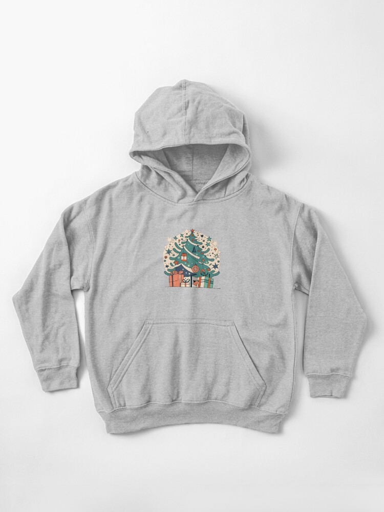 Thumbnail 1 of 5, Kids Pullover Hoodie, Modern Christmas Tree Minimalistic Drawing designed and sold by Patricks-Art.
