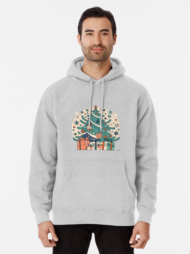 Thumbnail 1 of 5, Pullover Hoodie, Modern Christmas Tree Minimalistic Drawing designed and sold by Patricks-Art.