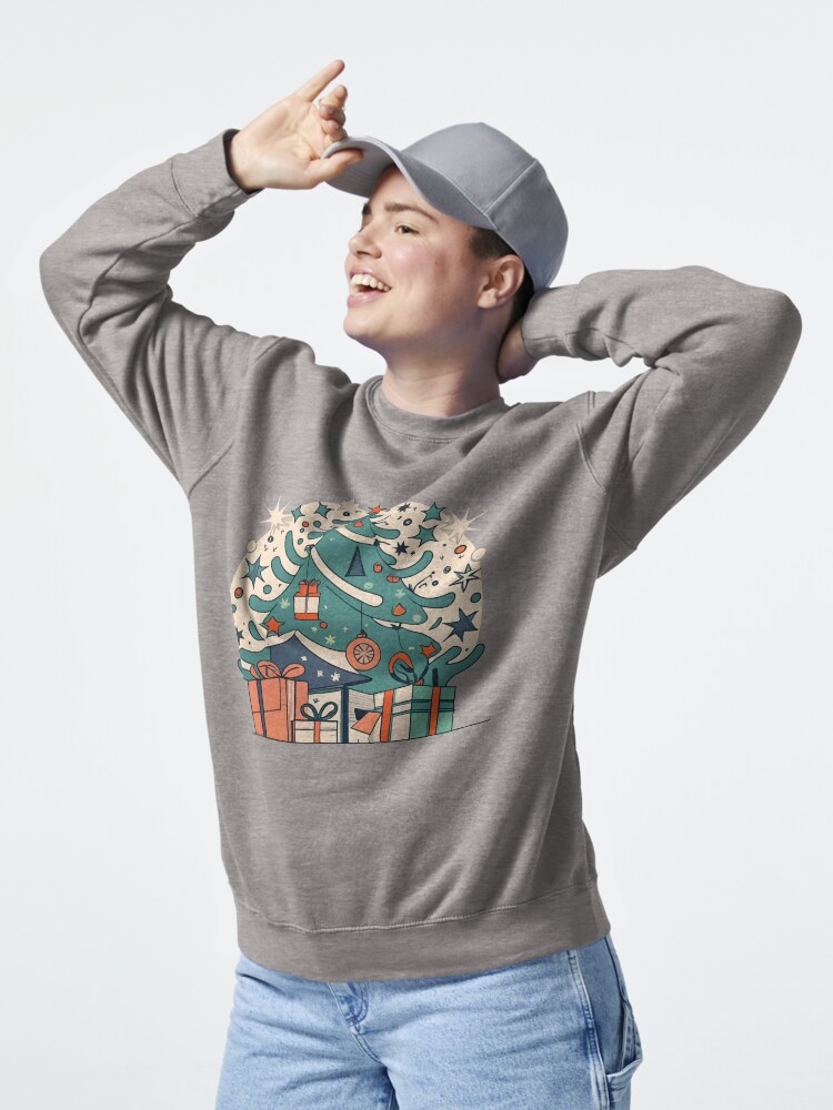 Thumbnail 5 of 7, Pullover Sweatshirt, Modern Christmas Tree Minimalistic Drawing designed and sold by Patricks-Art.
