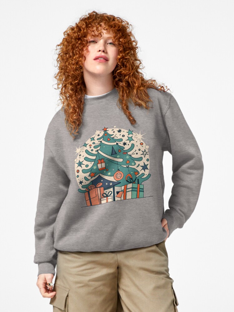 Thumbnail 4 of 7, Pullover Sweatshirt, Modern Christmas Tree Minimalistic Drawing designed and sold by Patricks-Art.