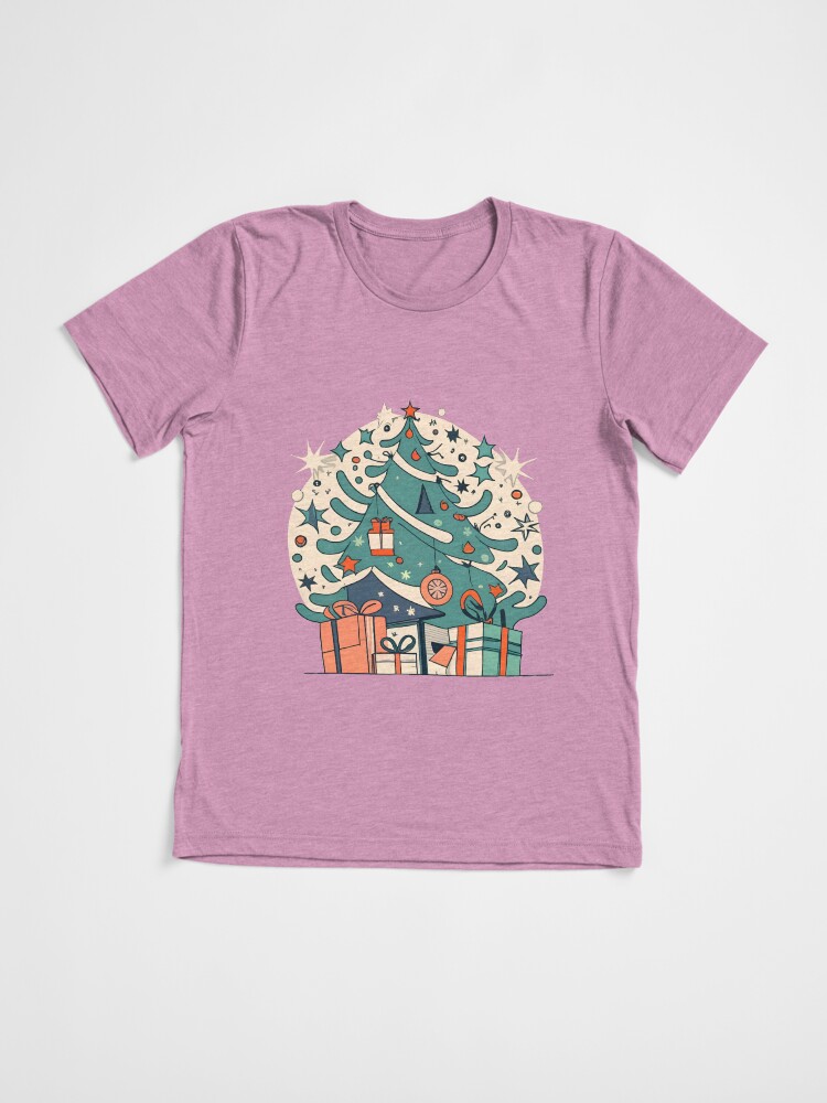Thumbnail 3 of 7, Tri-blend T-Shirt, Modern Christmas Tree Minimalistic Drawing designed and sold by Patricks-Art.