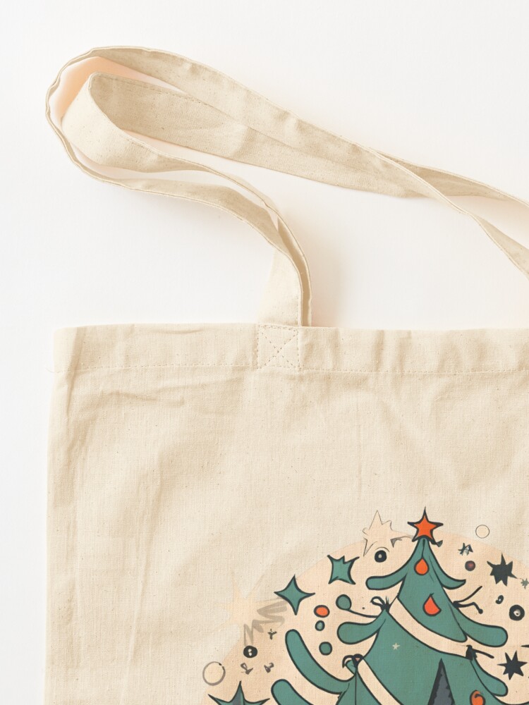 Thumbnail 3 of 5, Tote Bag, Modern Christmas Tree Minimalistic Drawing designed and sold by Patricks-Art.
