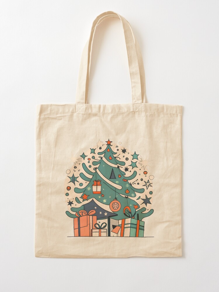 Thumbnail 2 of 5, Tote Bag, Modern Christmas Tree Minimalistic Drawing designed and sold by Patricks-Art.