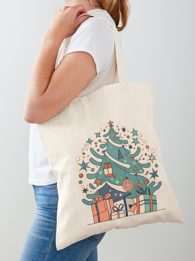 Thumbnail 1 of 5, Tote Bag, Modern Christmas Tree Minimalistic Drawing designed and sold by Patricks-Art.