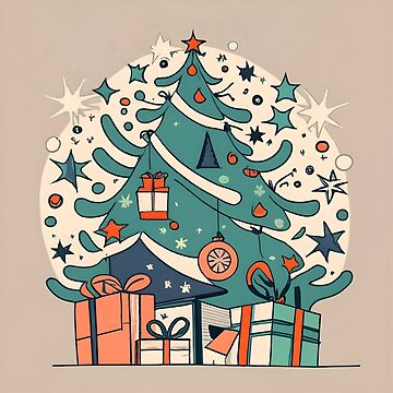 Artwork thumbnail, Modern Christmas Tree Minimalistic Drawing by Patricks-Art