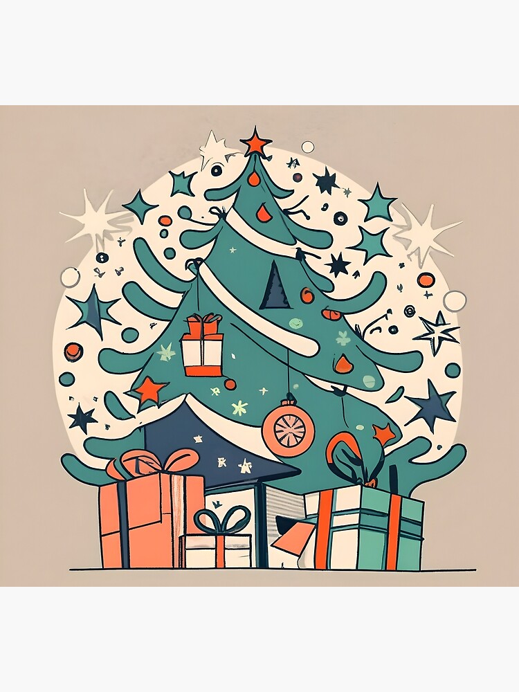 Thumbnail 5 of 5, Socks, Modern Christmas Tree Minimalistic Drawing designed and sold by Patricks-Art.
