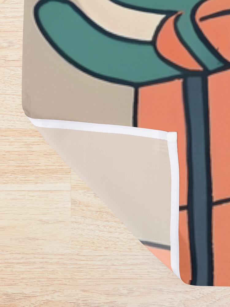 Thumbnail 2 of 5, Shower Curtain, Modern Christmas Tree Minimalistic Drawing designed and sold by Patricks-Art.
