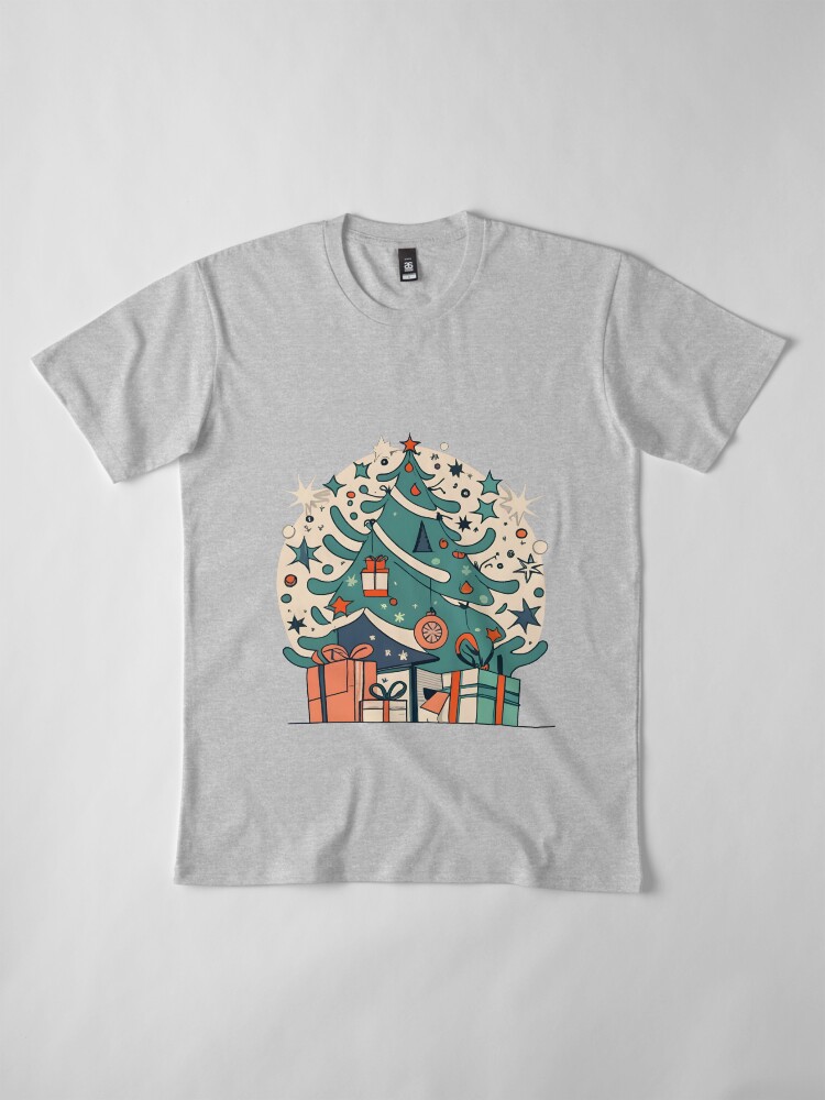 Thumbnail 4 of 6, Premium T-Shirt, Modern Christmas Tree Minimalistic Drawing designed and sold by Patricks-Art.