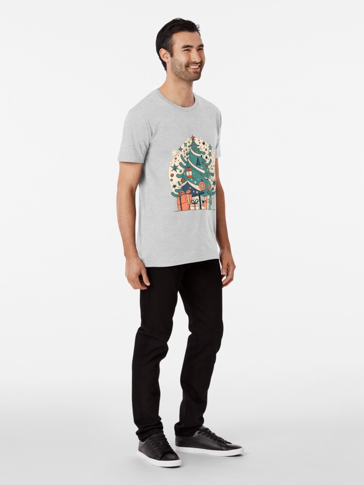 Thumbnail 3 of 6, Premium T-Shirt, Modern Christmas Tree Minimalistic Drawing designed and sold by Patricks-Art.