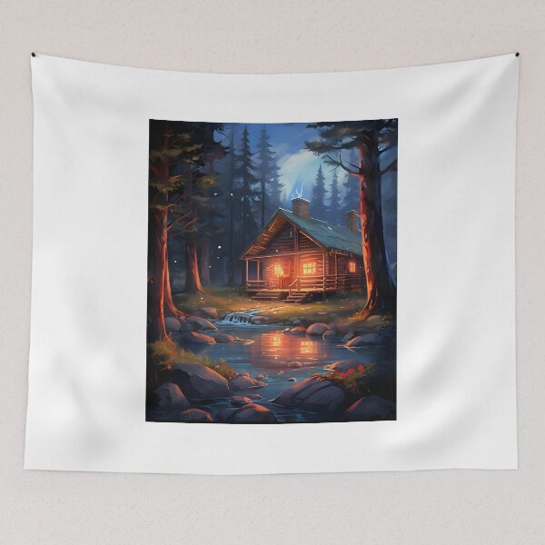 Item preview, Woodland Whisper: Watercolor Cabin Scene designed and sold by Shirtastically.