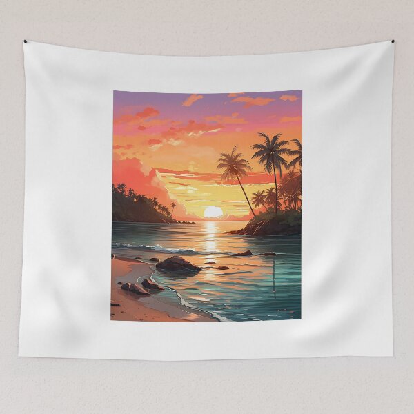 Item preview, Sundown Serenity: Tropical Beach Watercolor designed and sold by Shirtastically.