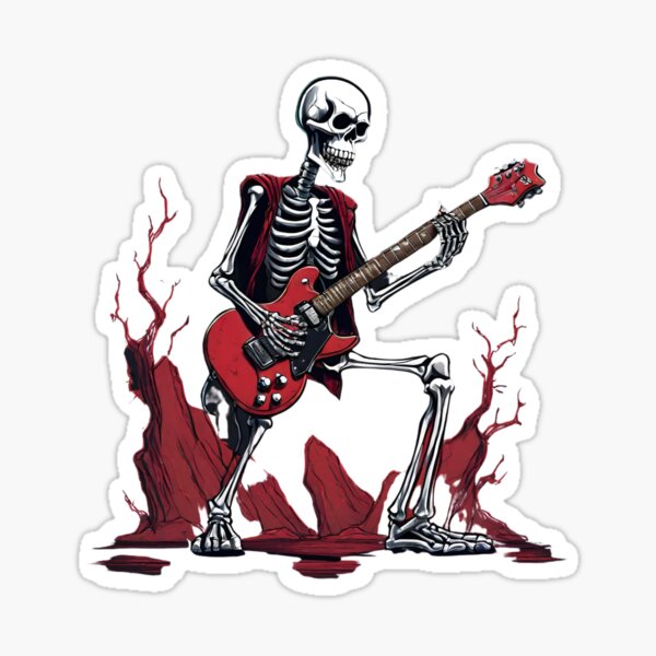 Artikel-Vorschau von Skelett spielt E-Gitarre - Skelett-Rockgitarre, designt und verkauft von RafikieCo.