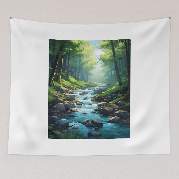 Item preview, Forest Flow: A Watercolor Stream Scene designed and sold by Shirtastically.