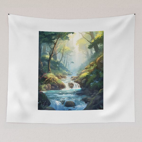 Item preview, Stream Serenity: Watercolor Forest Stream designed and sold by Shirtastically.