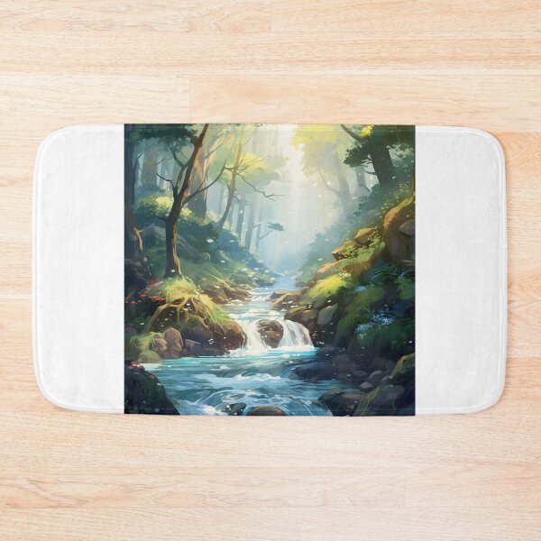 Artikelvorschau, Stream Serenity: Aquarell-Waldbach entworfen und verkauft von Shirtastically.