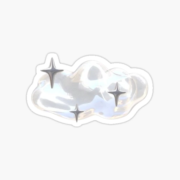 cyber blue heart y2k pinterest sticker gorpcore Sticker for Sale