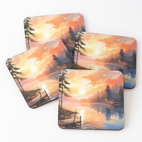 Item preview, Dawn Delight: Lakeside Watercolor designed and sold by Shirtastically.