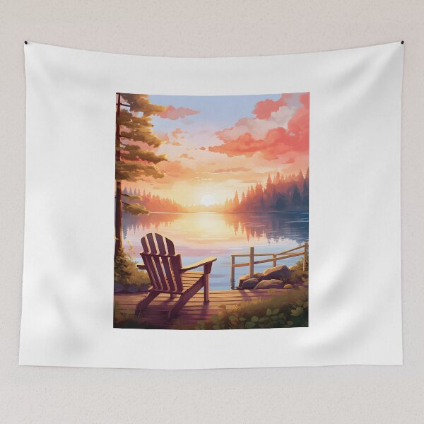 Item preview, Morning Calm: A Lakeside Watercolor Scene designed and sold by Shirtastically.