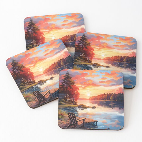 Item preview, Lake Serenity: Watercolor Dawn Scene designed and sold by Shirtastically.